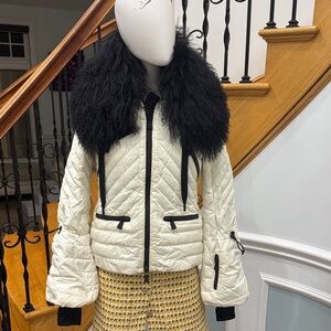 Moncler Black and Cream Puffer Jacket